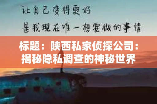 标题：陕西私家侦探公司：揭秘隐私调查的神秘世界