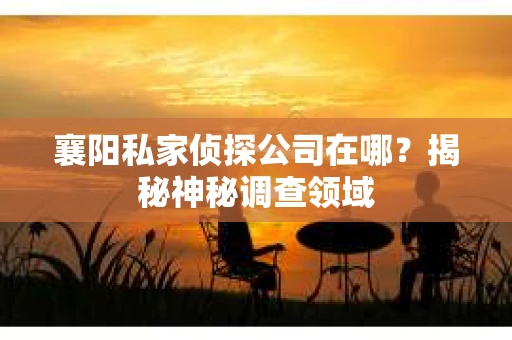 襄阳私家侦探公司在哪？揭秘神秘调查领域