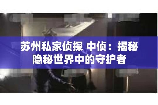 苏州私家侦探 中侦：揭秘隐秘世界中的守护者