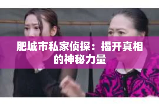 肥城市私家侦探：揭开真相的神秘力量
