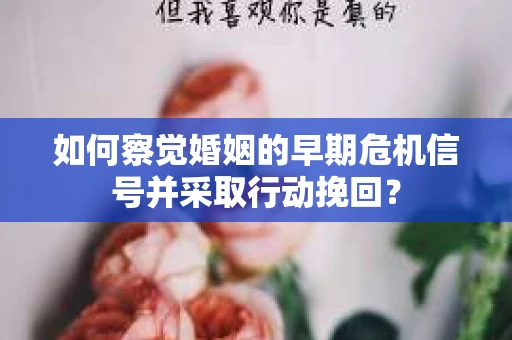如何察觉婚姻的早期危机信号并采取行动挽回？