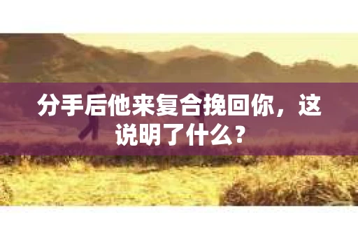 分手后他来复合挽回你，这说明了什么？