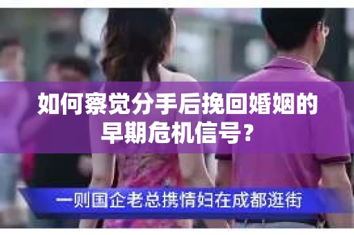 如何察觉分手后挽回婚姻的早期危机信号？